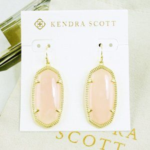 Kendra Scott Elle Earrings Rose Quartz Gold